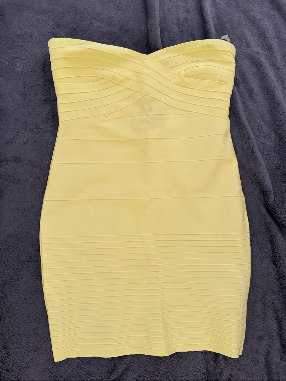 Fashion Nova Strapless Yellow Bandage Dress